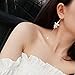 Women's Flower Shaped Long Dangle Earrings, CICINIO Hypoallergenic Freshwater Cultured Pearl Earrings Great Gift For Girls