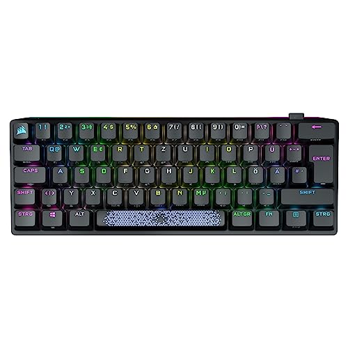 Corsair K70 Pro Mini Wireless RGB 60% Mechanical Gaming Keyboard - Swappable Cherry MX Red Switches - PBT Double-Shot Keycaps - iCUE Compatible - PC, Mac, PS5, PS4, Xbox - QWERTZ DE - Black