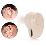 [New Version] PChero Mini Smallest Invisible Wireless Bluetooth Headphone Earbud with Mic for Smartphones, Greater Sound Quality than S530 Earbud - [Coffee]