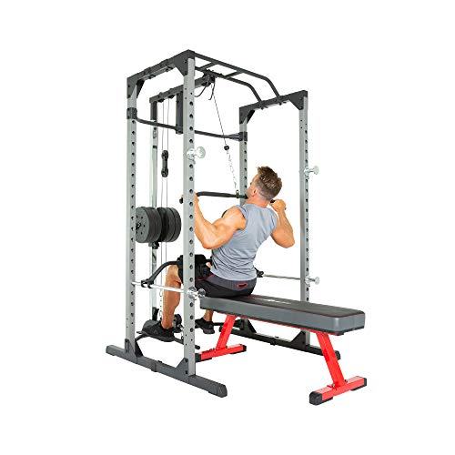 FITNESS REALITY 810XLT Super Max Power Rack Cage with Lat Pull Down and