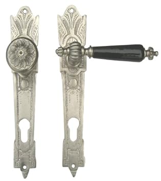 Haustur Beschlag Grunderzeit Jugendstil Messing Matt Vernickelt