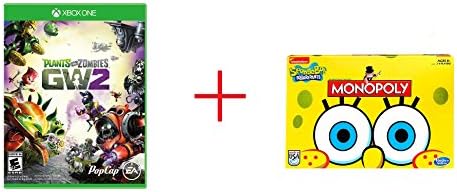 Plants vs. Zombies: Garden Warfare 2 for Xbox One AND Monopoly Game SpongeBob SquarePants Edition - Bundle