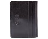 Big Skinny New Yorker Leather ID Slim Wallet, Holds Up to 24 Cards, Black