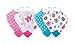 Nuby 2 pk Teething Bib - Dribble Catcher with Teething Corner, Pink/Aqua