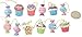 Package of Cute Mini Resin Candy and Cake Ornaments for Tree Trim, Package Tie Ons, or Craft Projects