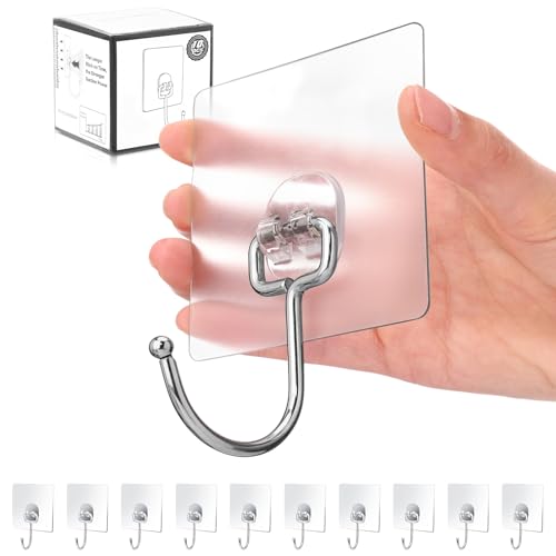 Antimbee 10-Pack All-Purpose Large Adhesive Hooks for Hanging, Banana Hook, Heavy Duty