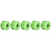 Chiffonade &zwnj;5 Pairs 7075 Aluminum Alloy Chainring Crank Bolts - Single Chainring Bolts &amp; Nuts Fixing Kit for Road &amp; Mountain Bikes