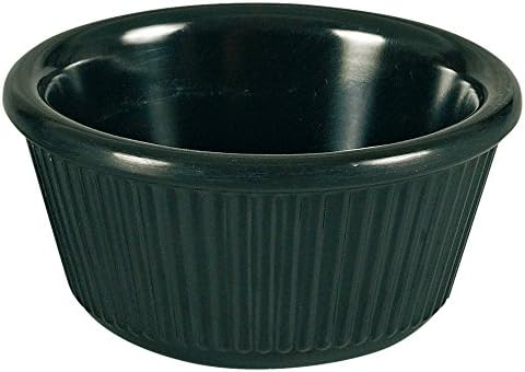 Yanco NC-509BK Fluted Ramekin, 2 oz Capacity, 1.25" Height, 2.75" Diameter, Melamine, Black Color, Pack of 72