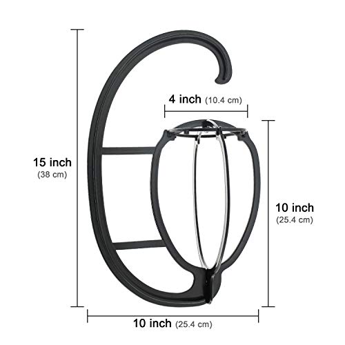 Eerya Wig Hanger, Portable Hanging Wig Stand for All Wigs Long Hair and Hats Collapsible Display Holder Tool Wigs Dryer Durable Wig Stands Tool Holder (1 Pack, Black) - Thumbnail 4