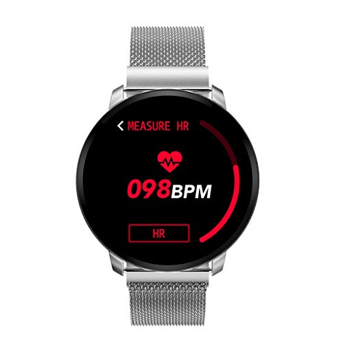 Smart Watch with Bluetooth, Fitness Tracker Heart Rate Monitor Smart Bracelet IP68 Waterproof Health Activity Tracker Pedometer for Smartphone(Silver)
