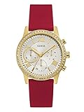 GUESS Red Rhinestone Multifunction Watch
