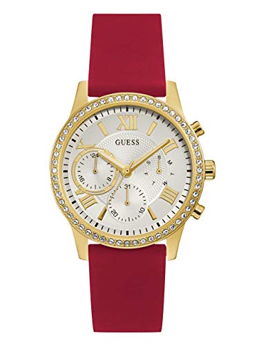 GUESS Red Rhinestone Multifunction Watch