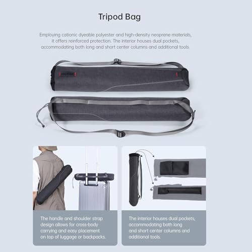Falcam TreeRoot F38 Pro Carbon Tripod, 61 Inch Quick Release Travel Tripod with 360° Ball Head, 5 kg Load Capacity, F22 Interfaces, 1/4 Inch Screw, Strap Holes for DSLR, Mirrorless and Video Cameras