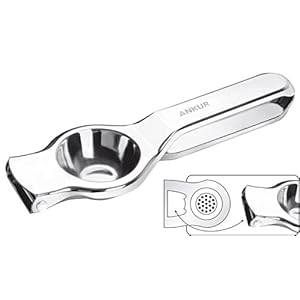 Ankur Stainless Steel Lemon Squeezer with Bottle Opener, Steel Grey