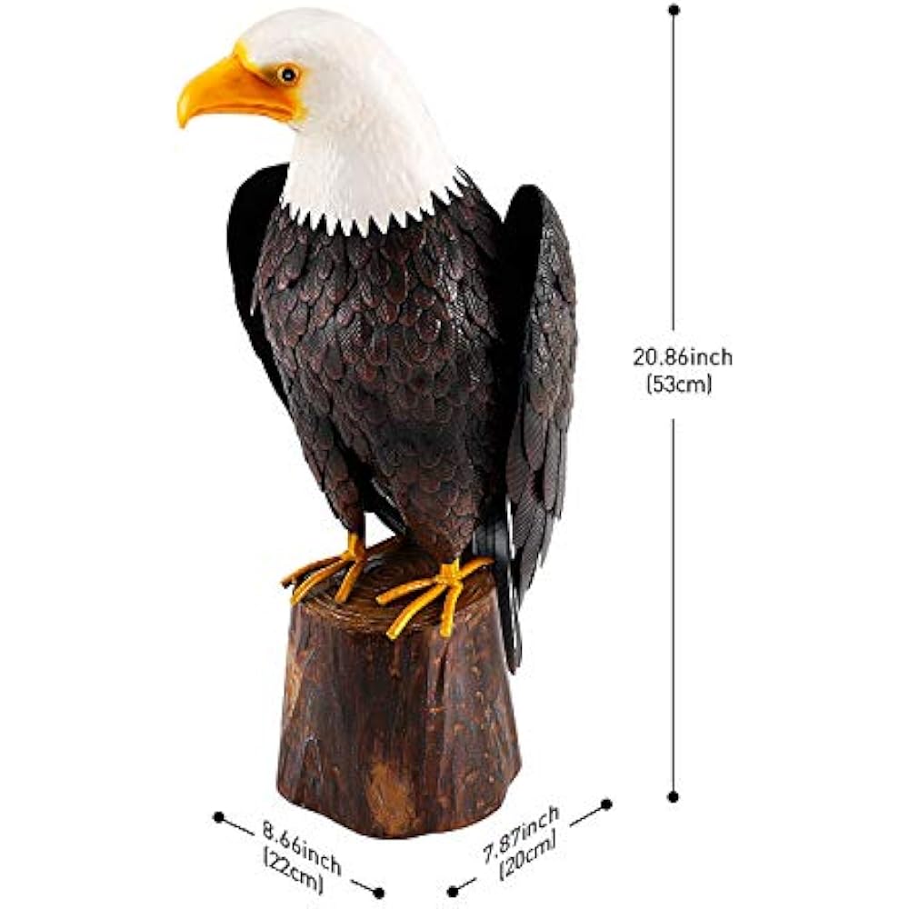 Chisheen Eagle Outdoor Decor Metal Yard Art For Patio Lawn Garden
