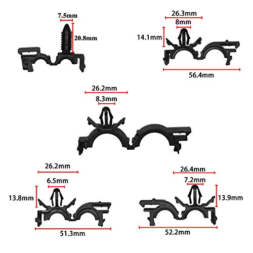Auto Clips Car Wire Harness Routing Clip Assortment Wiring Harness Wire Loom Routing Clips Universal 125 PCS Retainer Car Clips Contains 6 different sizes Replacement Parts For Honda GM Mazda