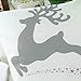 CaliTime Pack of 2 Soft Canvas Throw Pillow Covers Cases for Couch Sofa Home Decoration Christmas Holiday Reindeer with Stars Print 18 X 18 Inches Medium Grey