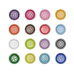 Libiline 100pcs Resin Button Solid Color 4Holes