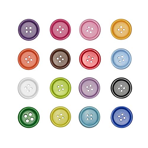 Libiline 100pcs Resin Button Solid Color 4Holes