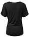 Made By Johnny MBJ WT1118 Womens V Neck Short Sleeve Wrap Front Drape Dolman Top XXXL Black