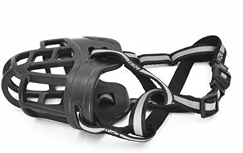 JWPC Adjustable Anti-biting Dog Soft Silica Gel Muzzle, Breathable Safety Pet Puppy Muzzles Mask For Small Medium Large Dogs - Biting / Barking/ Chewing,Black 1