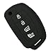Coolbestda Rubber 4buttons Flip Key Fob Remote Cover Case Protector Holder Keyless Entry for Hyundai Sonata Santa Fe Tucson Black