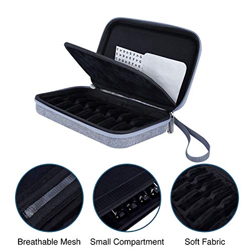 Focusound Harmonica Case, Zippered Carry Case with Soft Mesh, Special Slots for 7 Harmonicas, Gray