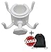 Qualyty Beach Umbrella Hanging Hook for Towels, Cameras, Bags, Sunglasses, 4-Prong Plastic Beach Umbrella Hook Hanging, Pool Accessories, Durable, White, Beach Bag Included