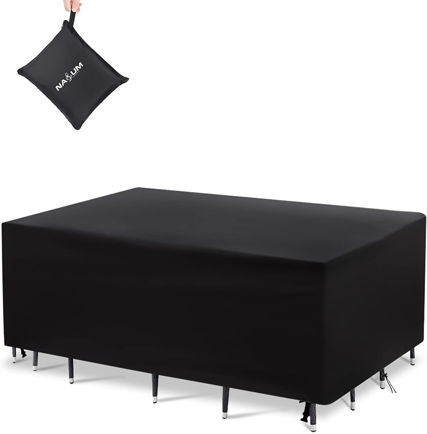 NASUM Garden Furniture Covers, Furniture Cover, Patio Furniture Covers Waterproof, Rectangular/Oval Cover, Windproof and Anti-UV, for Sofas and Chairs, PVC