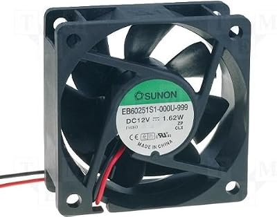 Sunon EB60251S1-999 DC Fan 60x60x25mm 12V 4500RPM 33.5dBA Plain Bearing 2 Wire