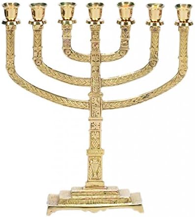 Carved 7 Branch Olive Menorah By Israel Giftwear Design