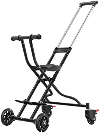 3.5Kg Lightweight Folding Tricycle - 3 Wheel Portable Baby Pushchair Two-way Adjustable for 1-6 Years Old Boys & Girls (White/Black)