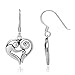 925 Sterling Silver Mom and Child Heart Hug Love Dangle Earrings