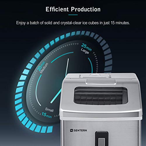 Sentern Portable Countertop Clear Ice Maker Stainless Steel Ice Making