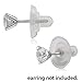 Universal EZback Earring Backs Soft Clear Silicone and Sterling Silver Large 1 Pair