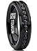 6MM Black Womens Eternity Titanium Ring Wedding Band W/ Black Cubic Zirconia