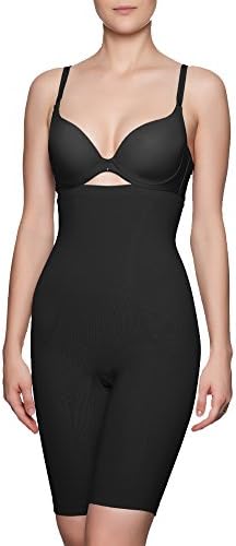 Liz Paez Women's High Waisted Long Leg Slimming Body Shaper Shorts (Small, Black)