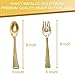 Gold Disposable Plastic Serving Utensils - Six 9 Inch Forks, Six 9 Inch Serving Spoons