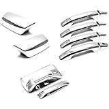 Sizver Chrome Combo Set Covers Compatible With Chevy Silverado 1500 Crew/4DR Model Only