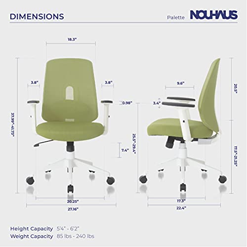 NOUHAUS Palette Ergonomic Office Chair Comfortable Swivel Computer Desk