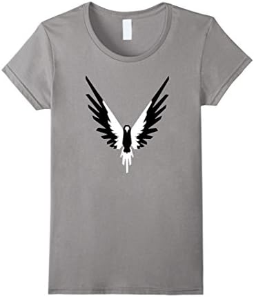 Womens Vibrant Black and White Logo T-Shirt, Be A Maverick T Shirt Medium Slate
