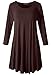 LARACE Women’s 3/4 Sleeve Casual Swing T-Shirt Dresses(3X, Coffee)