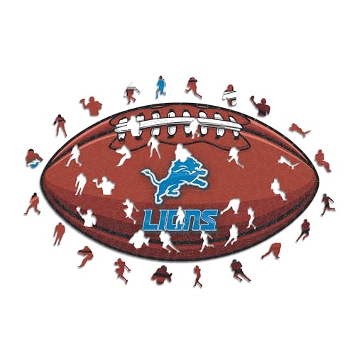 Iconic Puzzles, Detroit Lions Crest, 100% eco-sustainable wooden puzzle with official license NFL, size L, 500 pieces