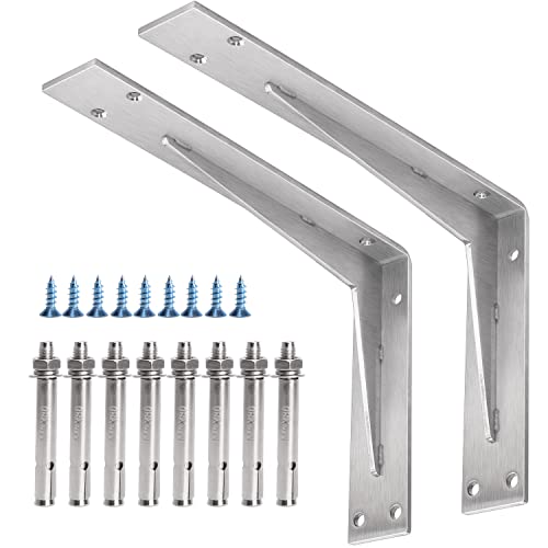 YUMORE Arbeitsplattenhalterungen 300x200x50mm,5mm dicke Schwerlastkonsole Regalträger Edelstahl Regalhalterung Wandhalterungen Tischhalter für Bänke R
