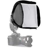 REFLEX CAMERA 9"x9" (23x23cm) Portable Softbox Flash Diffuser for DSLR Speedlite, Dual-Layer Reflective Lighting Modifier, Foldable Photo Studio Light Cover with Bag, Compatible with Canon, Nikon Sony