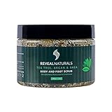 Reveal Naturals Body Scrub - Tea Tree Argan & Shea Foot Scrub -Dead Sea Salt Scrub - 12 Ounces