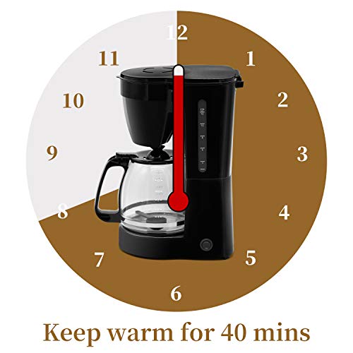 Filterkaffeemaschine mit Glaskanne 800W 12 Tassen, Für gemahlenen Filterkaffee Abnehmbarer Filterhalter für das… – Bild 6