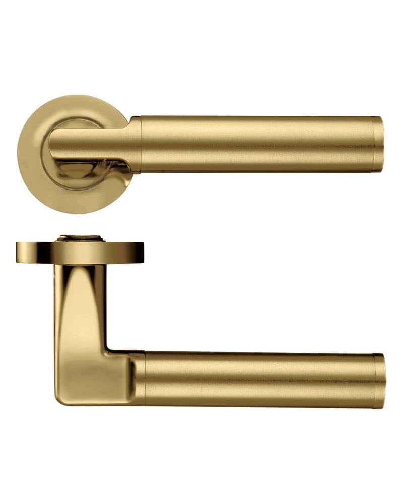 Milan Door Lever - Screw On Rose - Brass