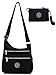 STUOYE Nylon Crossbody Bag for Women with Purse Bag Travel Shoulder handbags Black