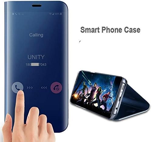Slide to answer Smart Mirror Clear View Flip Stand Case For iPhone 6 6s 7 7 Plus 8 8 Plus/Samsung S6 S7 S7 Edge S8 S8 Plus Note 8/J5 J7 Prime/A3 A5 A7 /Huawei P10 P10 Lite Mate 9(Gold,iPhone 8)